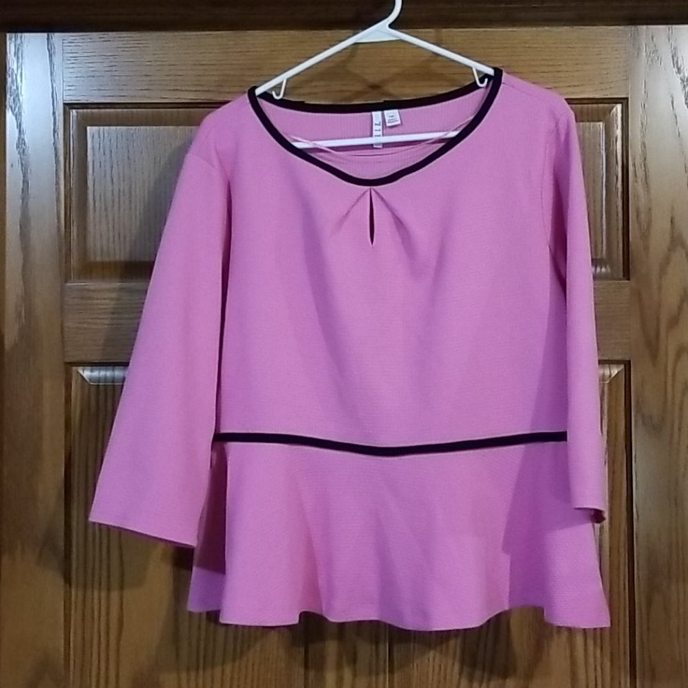 Elle Bubblegum Pink Peplum Blouse